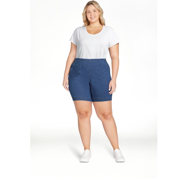 Just My Size Women’s Plus Size Medium Stonewash 2 Pocket Shorts Size 2X … - Picture 6 of 8